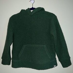 Boys Dark Green Sherpa Hoodie
